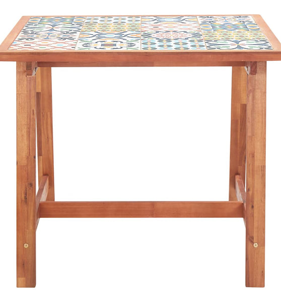 Garten-Esstisch 88x88x75 cm Fliesenplatte Massivholz Akazie