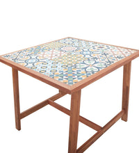 Garten-Esstisch 88x88x75 cm Fliesenplatte Massivholz Akazie