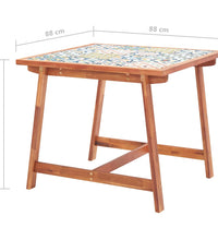 Garten-Esstisch 88x88x75 cm Fliesenplatte Massivholz Akazie