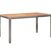 7-tlg. Garten-Essgruppe mit Kissen Poly-Rattan Grau