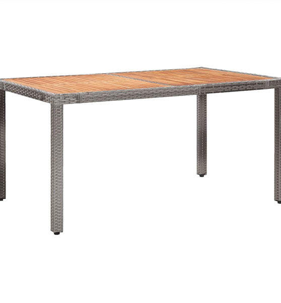 7-tlg. Garten-Essgruppe mit Kissen Poly-Rattan Grau