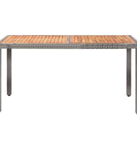 7-tlg. Garten-Essgruppe mit Kissen Poly-Rattan Grau