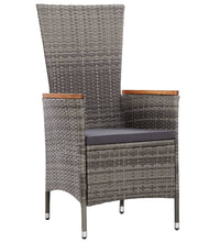 7-tlg. Garten-Essgruppe mit Kissen Poly-Rattan Grau