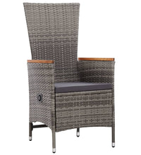 7-tlg. Garten-Essgruppe mit Kissen Poly-Rattan Grau