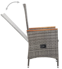 7-tlg. Garten-Essgruppe mit Kissen Poly-Rattan Grau