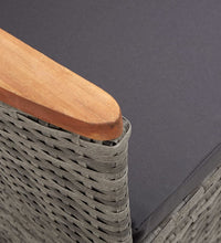 7-tlg. Garten-Essgruppe mit Kissen Poly-Rattan Grau