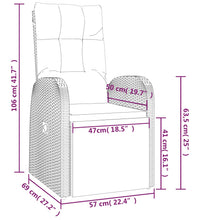 Garten-Liegestuhl mit Auflage Poly Rattan Schwarz