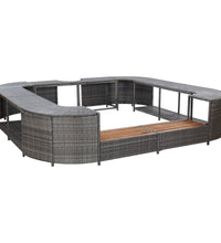 Whirlpool-Umrandung Quadratisch Grau 268x268x55 cm Poly Rattan