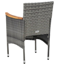 Garten-Essstühle 2 Stk. Poly Rattan Grau