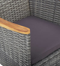 Garten-Essstühle 2 Stk. Poly Rattan Grau