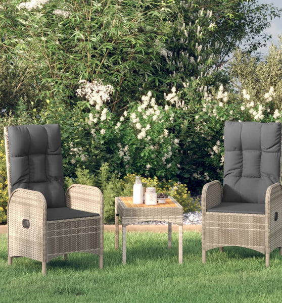 Gartenstühle 2 Stk. Poly Rattan Grau