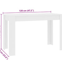 Esstisch Weiß 120x60x76 cm Holzwerkstoff