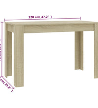 Esstisch Sonoma-Eiche 120x60x76 cm Holzwerkstoff