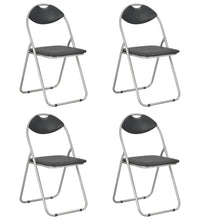 Klappbare Esszimmerstühle 4 Stk. Schwarz Kunstleder
