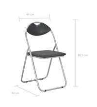 Klappbare Esszimmerstühle 4 Stk. Schwarz Kunstleder