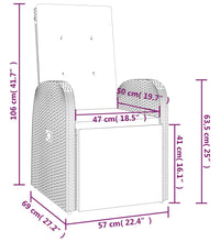 Garten-Liegestuhl mit Auflage Poly Rattan Grau