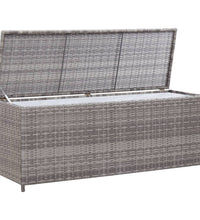 Garten-Auflagenbox Grau 150x50x60 cm Poly Rattan