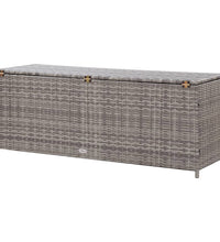 Garten-Auflagenbox Grau 150x50x60 cm Poly Rattan