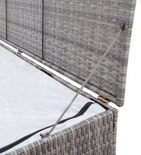 Garten-Auflagenbox Grau 150x50x60 cm Poly Rattan