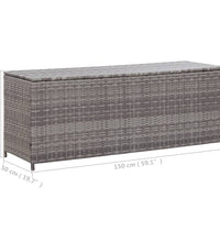 Garten-Auflagenbox Grau 150x50x60 cm Poly Rattan