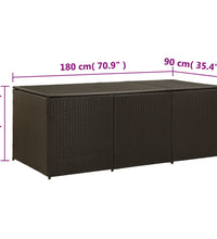 Gartenbox Poly Rattan 180x90x70 cm Braun