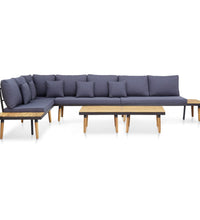 7-tlg. Garten-Lounge-Set mit Kissen Massivholz Akazie Braun