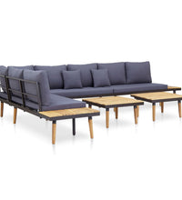 7-tlg. Garten-Lounge-Set mit Kissen Massivholz Akazie Braun