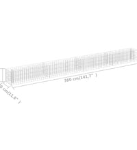 vidaXL Gabionen-Hochbeet Verzinkter Stahl 360×30×30 cm