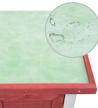 Kaninchenstall 4 Türen Rot Holz