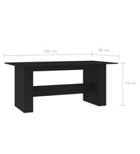 Esstisch Schwarz 180x90x76 cm Holzwerkstoff