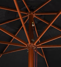 Sonnenschirm mit Holzmast 350 cm Schwarz