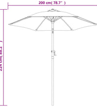 Sonnenschirm Sandweiß 200 x 224 cm Aluminium