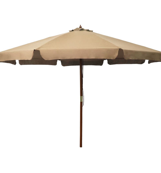 Sonnenschirm mit Holzmast 330 cm Taupe