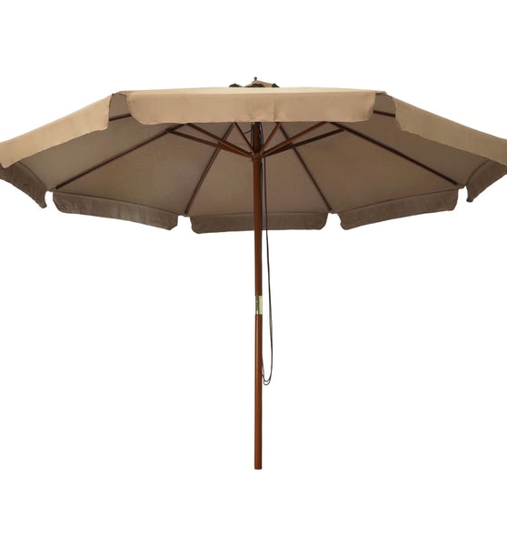 Sonnenschirm mit Holzmast 330 cm Taupe