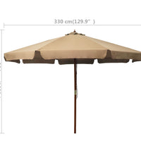 Sonnenschirm mit Holzmast 330 cm Taupe