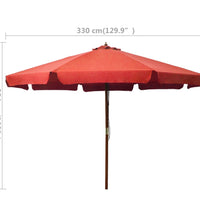 Sonnenschirm mit Holzmast 330 cm Terrakotta