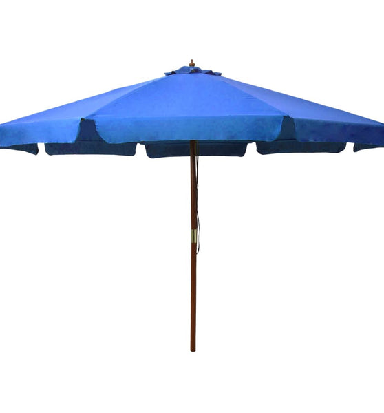 Sonnenschirm mit Holzmast 330 cm Azurblau