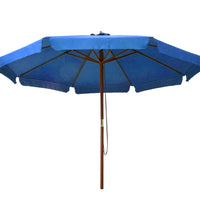 Sonnenschirm mit Holzmast 330 cm Azurblau