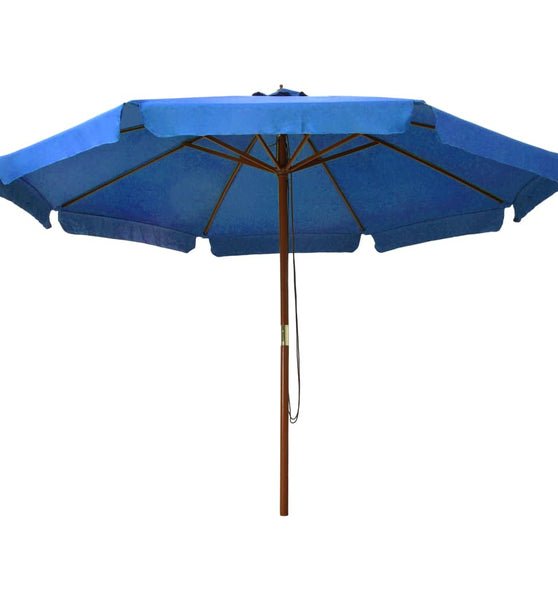 Sonnenschirm mit Holzmast 330 cm Azurblau