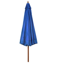 Sonnenschirm mit Holzmast 330 cm Azurblau