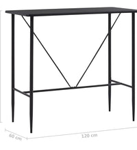 Bartisch Schwarz 120 x 60 x 110 cm MDF