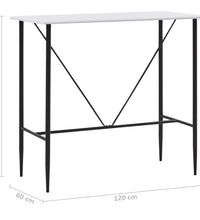 Bartisch Weiß 120 x 60 x 110 cm MDF