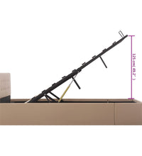Stauraumbett Hydraulisch Cappuccino-Braun Kunstleder 120×200 cm