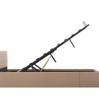 Stauraumbett Hydraulisch Cappuccino-Braun Kunstleder 120×200 cm