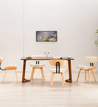 Esszimmerstühle 4 Stk. Creme Bugholz und Kunstleder