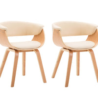 Esszimmerstühle 2 Stk. Creme Bugholz und Kunstleder