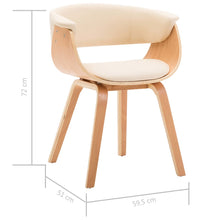 Esszimmerstühle 2 Stk. Creme Bugholz und Kunstleder
