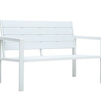 Gartenbank 120 cm HDPE Weiß Holz-Optik
