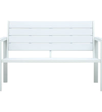 Gartenbank 120 cm HDPE Weiß Holz-Optik