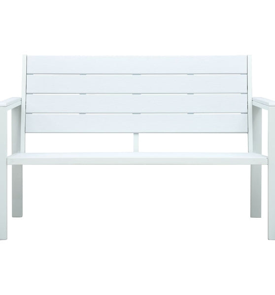 Gartenbank 120 cm HDPE Weiß Holz-Optik